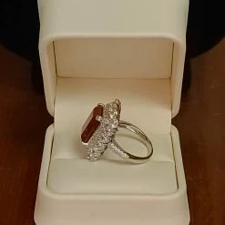 The Sparkling Spur Ruby Moissanite Lab Diamond Ring