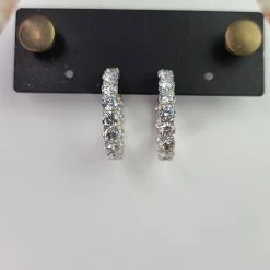 The Sparkling Spur Medium Round CZ Diamond Hoop Earrings