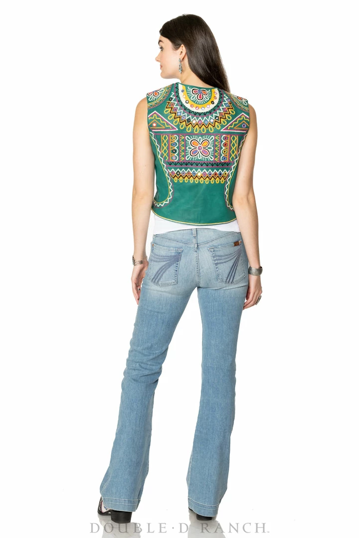 Promo ⭐ Double D Ranch - Folk Foray Collection Vests Festival Of Colors Vest ✨ 4 Double D Ranch - Folk Foray Collection Vests Festival Of Colors Vest