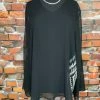Double D Ranch Sheer Black Top With Embroidery