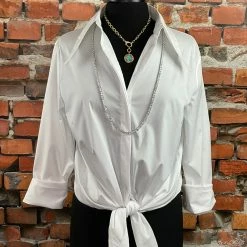 The Sparkling Spur Tops Crisp White Shirt