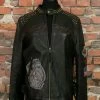 The Sparkling Spur TIFFIANY'S CLOSET Ed Hardy Mini Skirt Mob Leather Moto Jacket