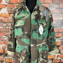Josie Bruno New Arrivals Sequined Butterfly Camo Jacket
