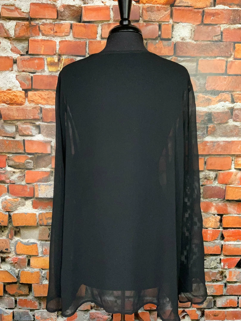 Budget 😀 Double D Ranch Sheer Black Top With Embroidery 🎁 6 Double D Ranch Sheer Black Top With Embroidery