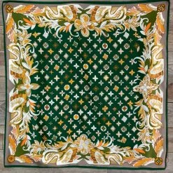 The Sparkling Spur Hats/Headbands/Scarves/Gloves Green And Gold Swan Scarf