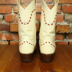 Hot Sale 🎁 Old Gringo TIFFIANY'S CLOSET Patent Leather Ivory ✔️ Boots With Red Stitching ❤️ 9 Old Gringo TIFFIANY'S CLOSET Patent Leather Ivory Boots With Red Stitching