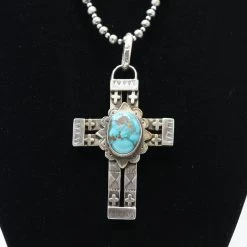 Budget 🛒 Kathy Sands Cross Pendent With Turquoise Stone 🛒 8 Kathy Sands Cross Pendent With Turquoise Stone