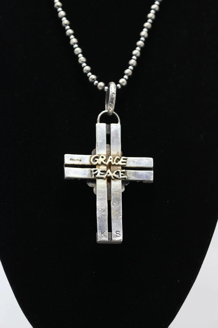 Budget 🛒 Kathy Sands Cross Pendent With Turquoise Stone 🛒 6 Kathy Sands Cross Pendent With Turquoise Stone