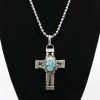 Kathy Sands Cross Pendent With Turquoise Stone