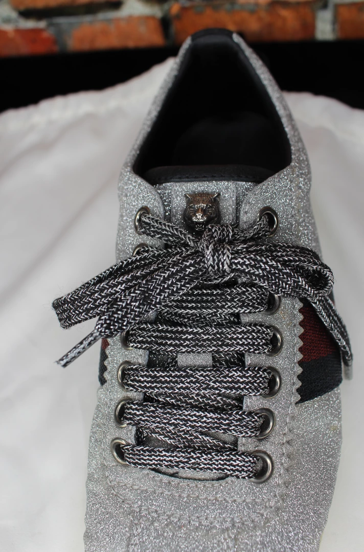 Outlet 😍 Gucci TIFFIANY'S CLOSET Glitter Web Sneaker With Studs 💯 6 Gucci TIFFIANY'S CLOSET Glitter Web Sneaker With Studs