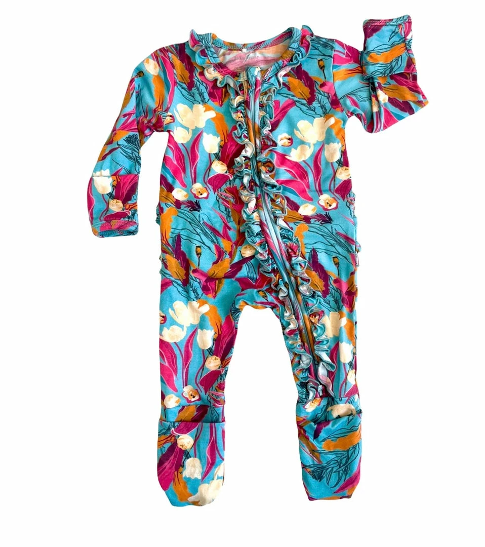 Buy ❤️ The Sparkling Spur Kids Of A King Tropical Magenta Ruffle Zip Footie ✔️ 3 The Sparkling Spur Kids Of A King Tropical Magenta Ruffle Zip Footie