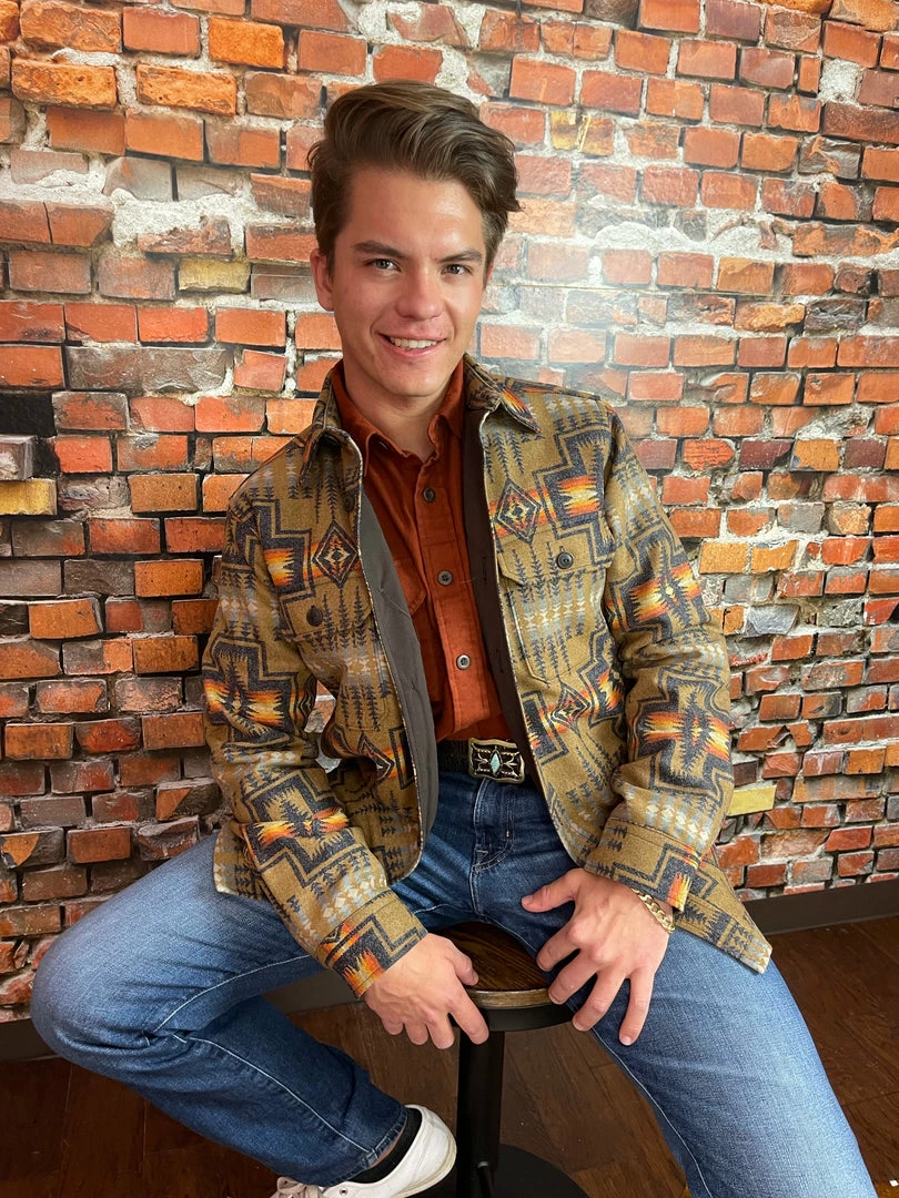 Outlet ๐ Pendleton Jacquard CPO Wool Shirt Jacket โ 4 Pendleton Jacquard CPO Wool Shirt Jacket