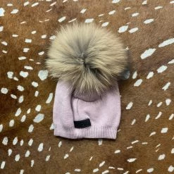 Maniere Sparkle Baby Winter Beanie With Raccoon Snap On Pom