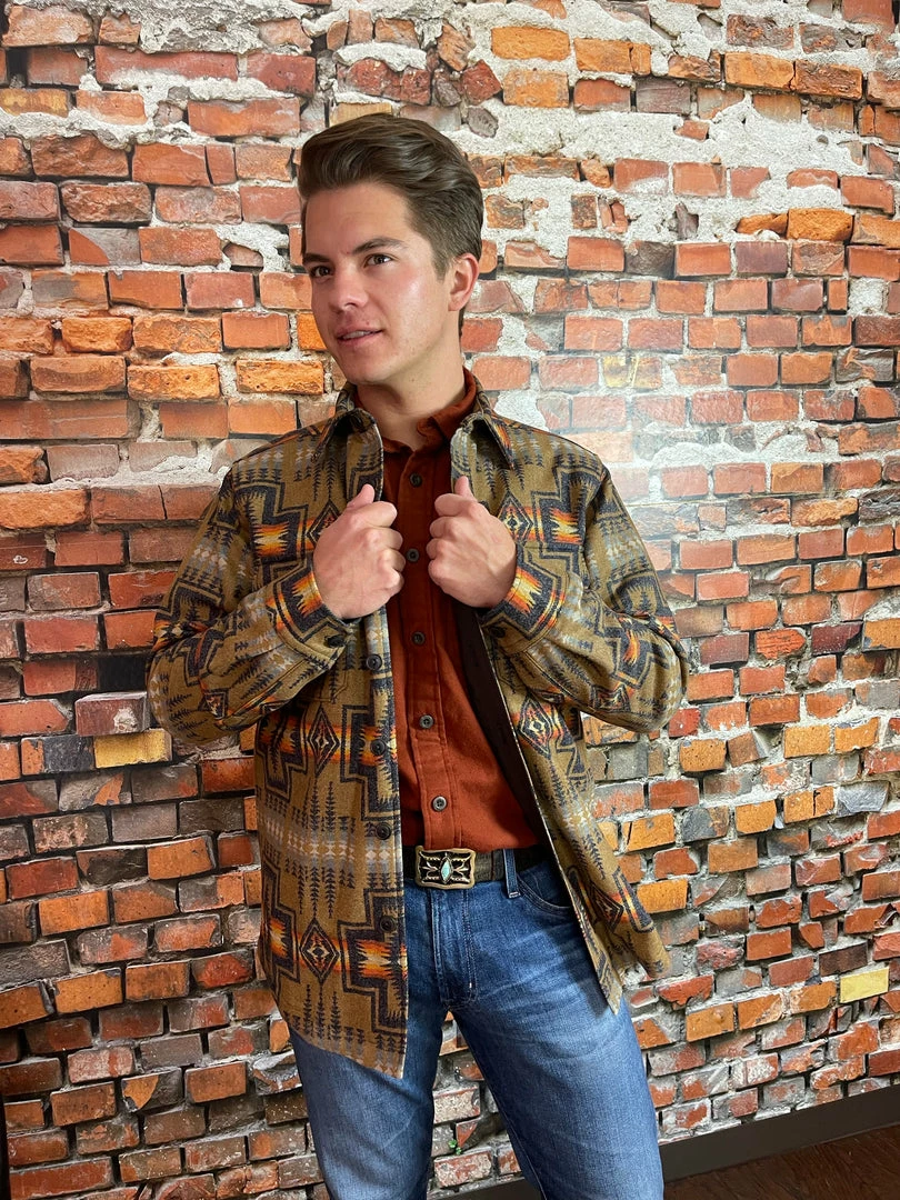 Outlet ๐ Pendleton Jacquard CPO Wool Shirt Jacket โ 6 Pendleton Jacquard CPO Wool Shirt Jacket