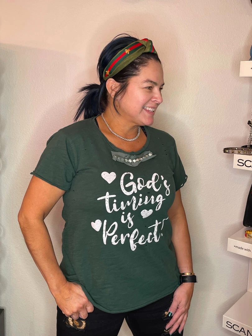 Best reviews of 👍 A Rare Bird Tops GOD’S Timing Is PERFECT Tee 🌟 7 A Rare Bird Tops GOD’S Timing Is PERFECT Tee