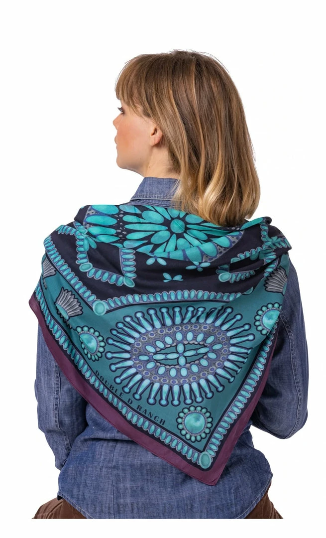 Best Pirce β€οΈ Double D Ranch - Jewelry Junket Collection Turquoise World Scarf π₯ 3 Double D Ranch - Jewelry Junket Collection Turquoise World Scarf