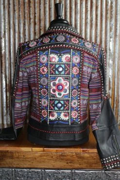 Double D Ranch Wear Flowers & Mirrors Leather Jacket TIFFIANY'S CLOSET