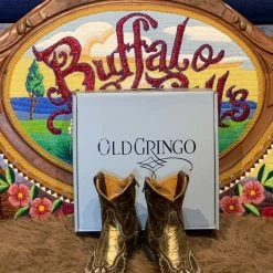 Old Gringo Eagle Beaded Gold Metallic Bootie Shoes/Boots