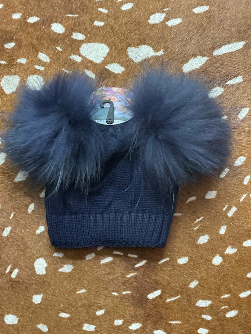 Best reviews of ❤️ Maniere Kid's Hats Double Raccoon Fur Baby Pom Beanie 🤩 3 Maniere Kid's Hats Double Raccoon Fur Baby Pom Beanie