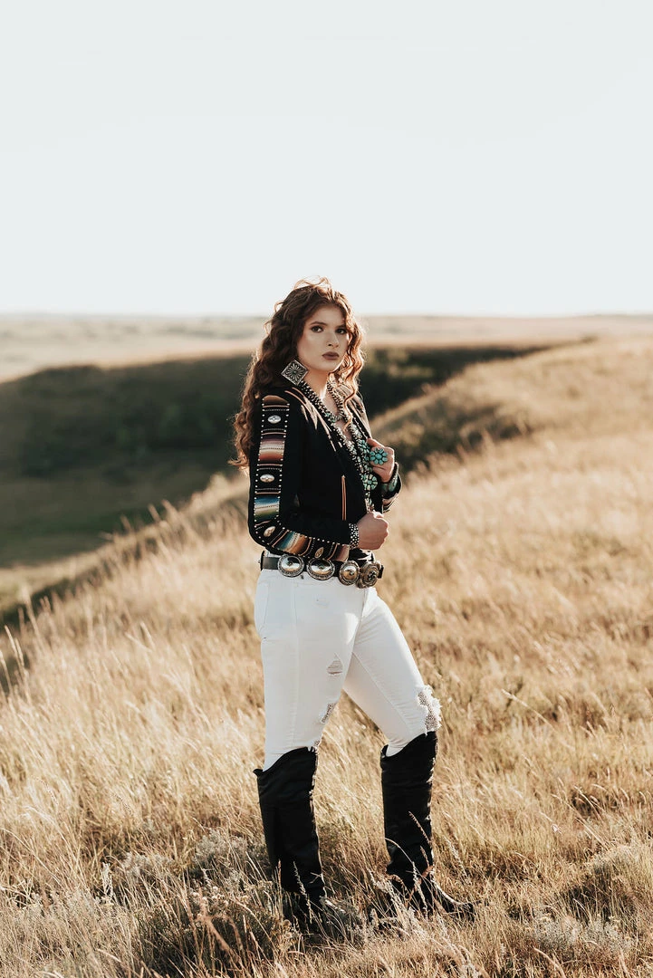 Outlet 🎁 Rockin B Clothing Jackets Silver Queen Concho Jacket ✔️ 5 Rockin B Clothing Jackets Silver Queen Concho Jacket