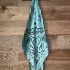 A Rare Bird Turquoise Bandana Print Scarf