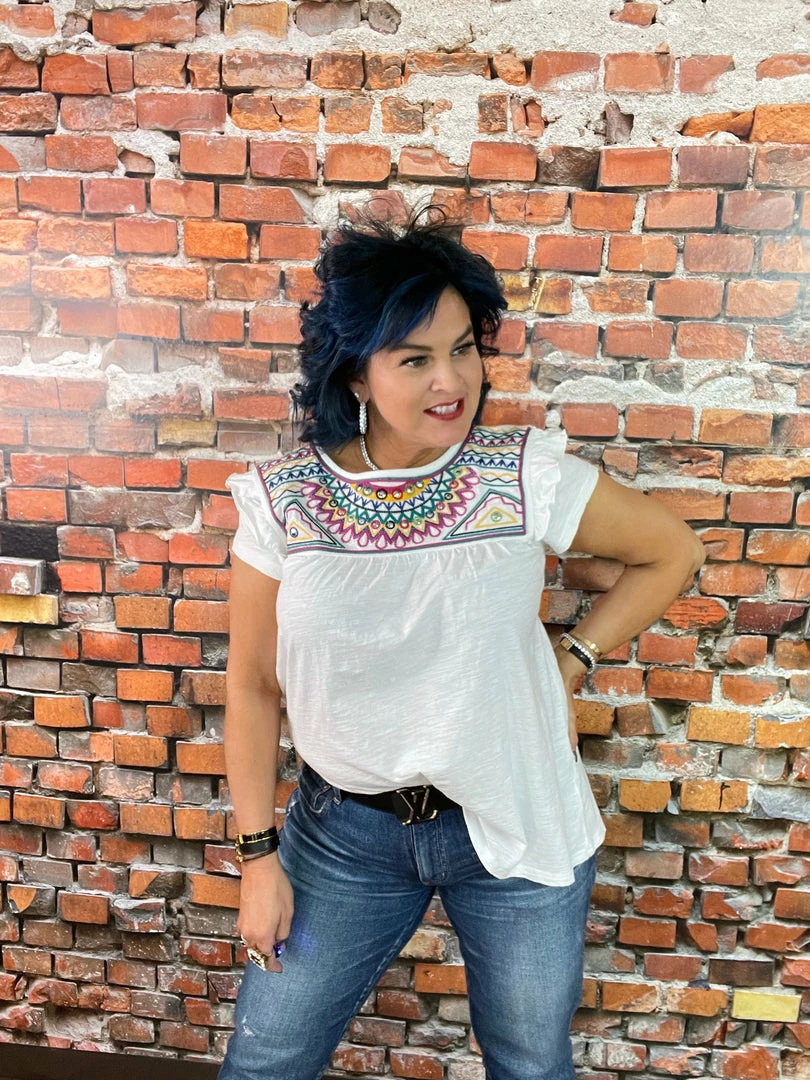 Wholesale โจ Double D Ranch Wear - Folk Foray Collection Palomita Top ๐ 4 Double D Ranch Wear - Folk Foray Collection Palomita Top