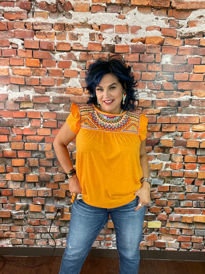 Hot Sale ✨ Double D Ranch Wear - Folk Foray Collection Palomita Top Tops ✨ 3 Double D Ranch Wear - Folk Foray Collection Palomita Top Tops