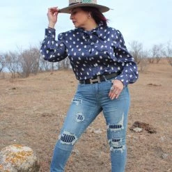 Judy Blue Bottoms Pinstripe Patch Skinny Jeans