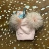 New ❤️ Maniere Double Raccoon Fur Baby Pom Beanie Kid's Hats ❤️ 1 Maniere Double Raccoon Fur Baby Pom Beanie Kid's Hats
