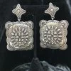 The Sparkling Spur Southwest Silver Earrings - Square Jewelry